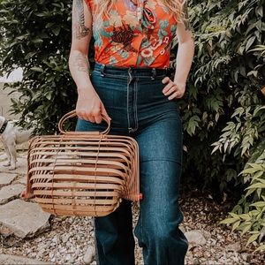 Vintage | Rare! Collapsible Bamboo Caged Handbag